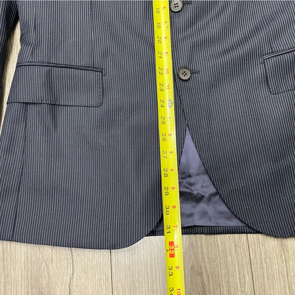 SuitSupply Lazio Single Breasted Int Slim 42R Blue‎ Stripe Blazer Sport Coat